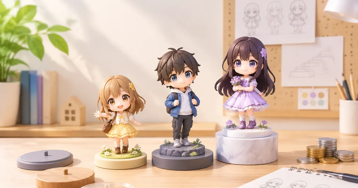 複数人フィギュア作成時の台座設計・身長差・価格の考え方